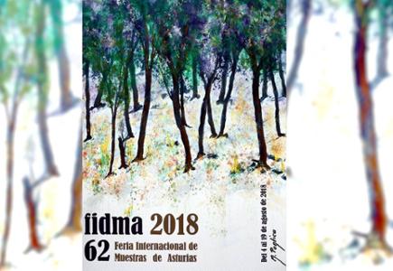 Miguel Álvarez "M.Ponticu" firma el cartel de la 62 edición de la Feria Internacional de Muestras de Asturias