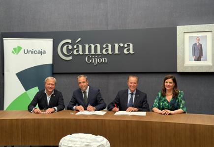 Unicaja y la Cámara de Comercio de Gijón suscriben un convenio de colaboración para facilitar la financiación a empresas y autónomos